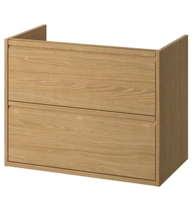 Lavabo Dolabı, Meşe Görünümlü, 80x48x63 cm, 2 Çekmeceli