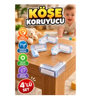 Şeffaf Masa ve Mobilya Köşe Koruyucu 4’lü Set – Bebek ve Çocuk Güvenlik Aparatı