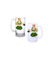 Ghostbastır Design Irish Pub Girl Kulplu Bira Bardağı Buzlu veya Şeffaf Seçenekli 0110
