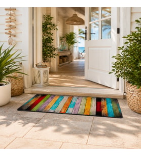 Esnature Rustik Ahşap Renkli Kapı Önü Paspası 45x70 Cm