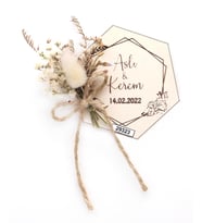 50 Adet 8x8cm Ahşap Magnet İsimli Söz Nişan Düğün Hediyesi (Karışık)