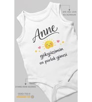 Anne, gökyüzümün en parlak güneşi Sıfır Kollu Bebek Body