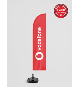 Vodafone Logolu Yelken Bayrak Set (No:2) - Raşel Kumaş 1. Kalite