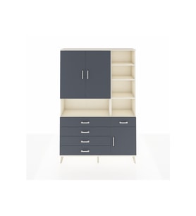 Arges Gardrop 8 Raflı 5 Çekmeceli 3 Kapaklı 132x30x195 Aytaşı-Antrasit