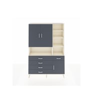 Arges Gardrop 8 Raflı 5 Çekmeceli 3 Kapaklı 132x30x195 Aytaşı-Antrasit