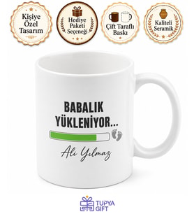 Babalık Yükleniyor Yazılı Esprili Kupa Bardak Babalar Günü Hediyesi