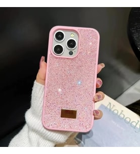 İphone 16 Pro Max İle Uyumlu İnce Parlak Taşlı Premium Sw Telefon Kılıfı