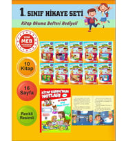 1.Sınıflar İçin Okumayı Sevdiren 10 lu Hikaye Seti 13 (Kitap Okuma Defteri Hediyeli)