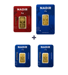 Nadir Gold 24 Ayar 20 Gram Altın (1 Ad 10 Gram Altın + 1 Ad 5 Gram Altın + 2 Ad 2,5 Gram Altın )