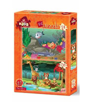Art Kids 24+35 Parça Su Altı ve Orman Hayvanları Çocuk Puzzle
