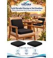 2’li Kare Visco Sandalye Minderi – Otel, Kafe, Restoran, Bahçe İçin Oturma ve Sırt Desteği