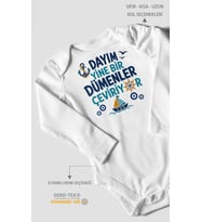 Dayım Yine Bir Dümenler Çeviriyor Uzun Kol Çıtçıtlı Bebek Body