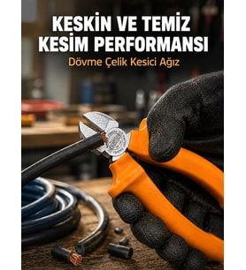 Profesyonel Kullanıma Uygun Dövme Çelik Yan Keski