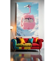 HAYALİMDE Kİ TELEFERİK V1 Ev Duvar Salon Güzellik Salonu Ofis Dükkan Dekarasyon Kanvas Tablo (Çok Renkli)