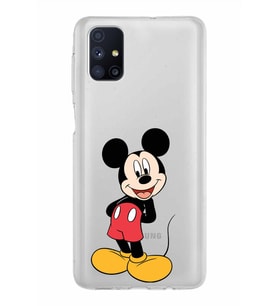 Samsung Galaxy M51 Kapak Mickey Mouse Tasarımlı Şeffaf Silikon Kılıf