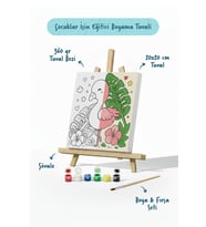 Tropik Bahçe Boyama Tuvali – Şövaleli Boya Seti 20x20