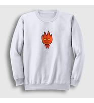 Presmono Unisex Beyaz Ateş Ve Su Oyun Fireboy Sevgili Sweatshirt 457553tt (Beyaz)