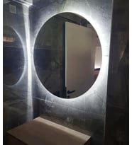 banyo lavabo aynası ledli 50cm capında ayna