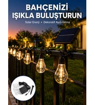 Solar LED Ampul Işık Dış Mekan Bahçe Pergola Balkon Dekoratif Aydınlatma