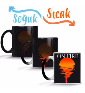 On Fire Sihirli Kupa Bardak Porselen