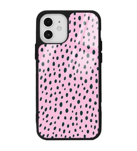 iPhone 12 Pro Pembe Benek Tasarımlı Glossy Telefon Kılıfı