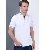 T8567 DEWBERRY ERKEK T-SHIRT-BEYAZ