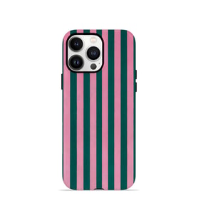 iPhone 14 Pro Vorian Çift Katmanlı MagSafe Kılıf Pink Navy Cabana