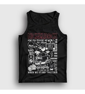 Presmono Unisex Siyah Hard Rock Nickelback Atlet