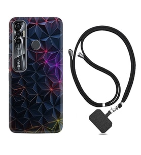 Tecno Spark 6 6 Go 8C 8 Pro 7 7 Pro Kılıf Boyun Askılı Silikon Renkli Prizmalar 1783