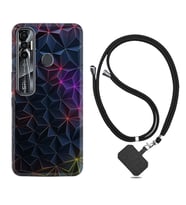 Tecno Spark 6 6 Go 8C 8 Pro 7 7 Pro Kılıf Boyun Askılı Silikon Renkli Prizmalar 1783