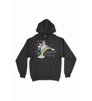 Unicorn Power Siyah Sweatshirt Hoodie