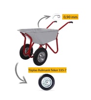Kanat Plus Galvanizli İki Teker Demonte El Arabası 0.90 mm Sac Tüplas Rulmanlı Teker