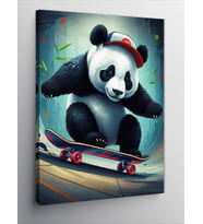Kanvas Tablo Kaykaycı Panda
