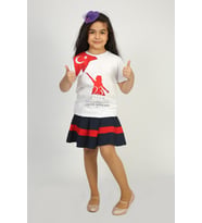 Toontoy Unisex Çocuk 23 Nisan Baskılı Tişört (Beyaz)