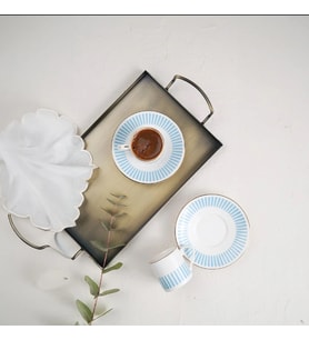 Porser Alya 4 Parça Kahve Fincan Takımı Açık Mavi