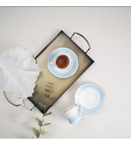 Porser Alya 4 Parça Kahve Fincan Takımı Açık Mavi