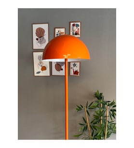 Turuncu Lambader Modern Dekoratif Metal Oturma Odası Çalışma Odası Zemin Lambası 170 Cm Kablo