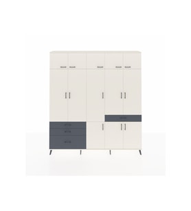 Arges Dolap 8 Raflı 4 Çekmeceli 3 Askılı 220x30x243 Aytaşı-Aytaşı/Antrasit