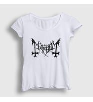 Presmono Kadın Beyaz Logo Mayhem T-Shirt 64749tt (Beyaz)