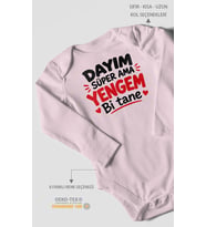 Dayım süper ama yengem bi tane Uzun Kollu Bebek Body %100 Pamuk