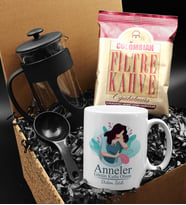 Anneler Gününe Özel Kupa & French Press & Columbian Taze Filtre Kahve Hediye Seti
