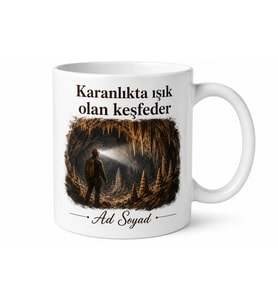 Yeraltı Kaşifine Mağara Araştırması Sarkıt Dikit Kafa Lambası Kupa Bardak Hediye
