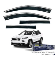 Jeep Cherokee Kromlu Cam Rüzgarlığı Niken 2014+ sonrası uyumlu (Siyah)