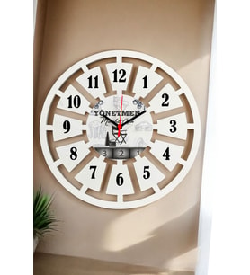 Yönetmen Duvar Saati 40cm (Beyaz)