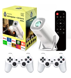 4K Oyun Konsollu Projeksiyon Bluetooth Wifi Destekli Taşınabilir Sinema Netflix Youtube Dolby Destekli Projektör