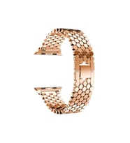 Apple Watch 40mm Uyumlu Kordon Metal Bal Peteği Şık Tasarım KRD-30 Kayış