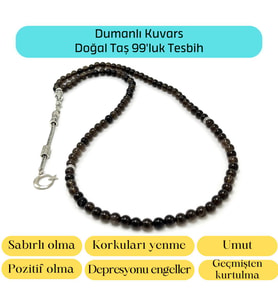 Sertifikalı Dumanlı Kuvars 6mm 99luk Doğal Taş Tesbih