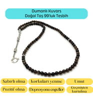 Sertifikalı Dumanlı Kuvars 6mm 99luk Doğal Taş Tesbih