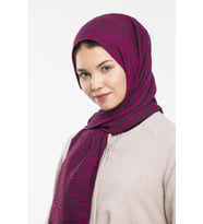 JAKAR Desen Jakarlı Modal Seri Şal Eşarp Askısı ile Birlikte 75x200 cm Fuşya-75x