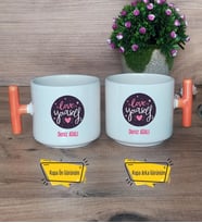 Love Your Self Kupa Bardak T Turuncu Kulplu Arkadaşa Hediye, Anneye Hediye